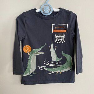 Tommy Bahama Basketball Long Sleeve Shirt 18M Alligator Crocodile